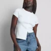 Pamuklu denim A kesim şort Pamuklu denim A kesim şort