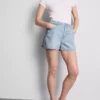Pamuklu denim A kesim şort Pamuklu denim A kesim şort