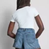 Pamuklu denim A kesim şort Pamuklu denim A kesim şort