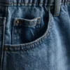 Pamuklu denim A kesim şort Pamuklu denim A kesim şort