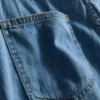 Pamuklu denim asimetrik sargılı etek-şort Pamuklu denim asimetrik sargılı etek-şort