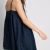 Pamuklu denim babydoll mini elbise Pamuklu denim babydoll mini elbise