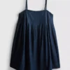 Pamuklu denim babydoll mini elbise Pamuklu denim babydoll mini elbise