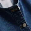 Pamuklu denim, belden büzgülü kısa kollu şortlar Pamuklu denim, belden büzgülü kısa kollu şortlar