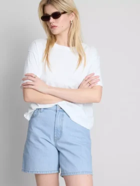 Pamuklu denim bermuda şortlar