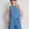 Pamuklu denim bermuda şortlar Pamuklu denim bermuda şortlar