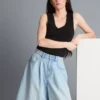 Pamuklu denim bermuda şortlar Pamuklu denim bermuda şortlar