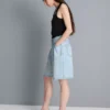 Pamuklu denim bermuda şortlar Pamuklu denim bermuda şortlar