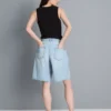 Pamuklu denim bermuda şortlar Pamuklu denim bermuda şortlar