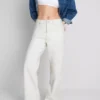 Pamuklu denim düz paça Jean Pamuklu denim düz paça Jean
