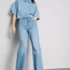 Pamuklu denim düz paça Jean Pamuklu denim düz paça Jean