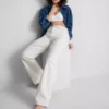 Pamuklu denim düz paça Jean Pamuklu denim düz paça Jean