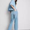 Pamuklu denim düz paça Jean Pamuklu denim düz paça Jean