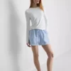 Pamuklu denim eşofman şortu Pamuklu denim eşofman şortu
