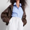Pamuklu denim eşofman şortu Pamuklu denim eşofman şortu