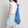 Pamuklu denim eşofman şortu Pamuklu denim eşofman şortu
