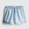 Pamuklu denim eşofman şortu Pamuklu denim eşofman şortu