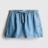 Pamuklu denim eşofman şortu Pamuklu denim eşofman şortu