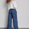 Pamuklu denim geniş paça eşofman altı Pamuklu denim geniş paça eşofman altı