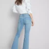 Pamuklu denim geniş paça orta bel jean Pamuklu denim geniş paça orta bel jean
