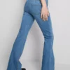 Pamuklu denim geniş paça orta bel jean Pamuklu denim geniş paça orta bel jean