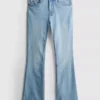 Pamuklu denim geniş paça orta bel jean Pamuklu denim geniş paça orta bel jean
