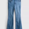 Pamuklu denim geniş paça orta bel jean Pamuklu denim geniş paça orta bel jean
