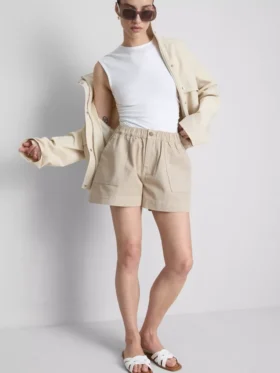 Pamuklu denim iş şortu