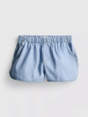 Pamuklu denim koşu şortu