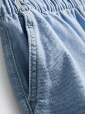 Pamuklu denim koşu şortu