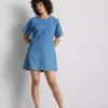 Pamuklu denim mini düz kesim elbise Pamuklu denim mini düz kesim elbise