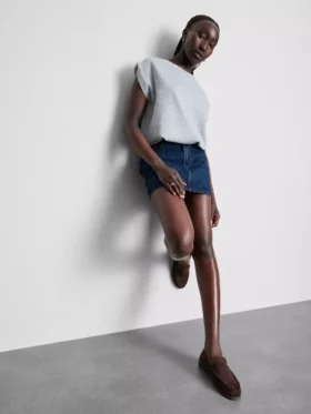 Pamuklu denim mini etek