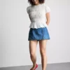 Pamuklu denim mini etek Pamuklu denim mini etek