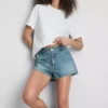 Pamuklu denim mini şort Pamuklu denim mini şort