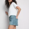 Pamuklu denim mini şort Pamuklu denim mini şort