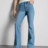 Pamuklu denim orta bel geniş paça Jean Pamuklu denim orta bel geniş paça Jean
