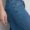 Pamuklu denim orta bel geniş paça jean Pamuklu denim orta bel geniş paça jean
