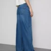 Pamuklu denim orta bel geniş paça jean Pamuklu denim orta bel geniş paça jean