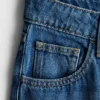 Pamuklu denim orta bel geniş paça jean Pamuklu denim orta bel geniş paça jean