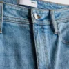 Pamuklu denim orta bel geniş paça Jean Pamuklu denim orta bel geniş paça Jean