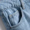 Pamuklu denim orta bel geniş paça jean Pamuklu denim orta bel geniş paça jean