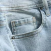 Pamuklu denim orta bel geniş paça Jean Pamuklu denim orta bel geniş paça Jean