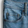 Pamuklu denim orta bel geniş paça Jean Pamuklu denim orta bel geniş paça Jean