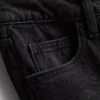 Pamuklu denim orta bel geniş paça jean Pamuklu denim orta bel geniş paça jean