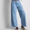 Pamuklu denim pileli geniş paça Jean Pamuklu denim pileli geniş paça Jean