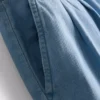 Pamuklu denim pileli geniş paça Jean Pamuklu denim pileli geniş paça Jean