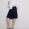 Pamuklu denim uzun bermuda şort Pamuklu denim uzun bermuda şort