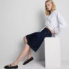 Pamuklu denim uzun bermuda şort Pamuklu denim uzun bermuda şort