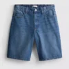 Pamuklu denim uzun bermuda şort Pamuklu denim uzun bermuda şort