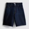 Pamuklu denim uzun bermuda şort Pamuklu denim uzun bermuda şort